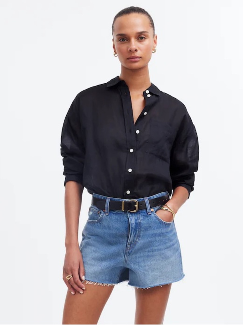 Madewell Relaxed Denim Shorts in Kelton Wash: Raw-Hem Edition Size 29